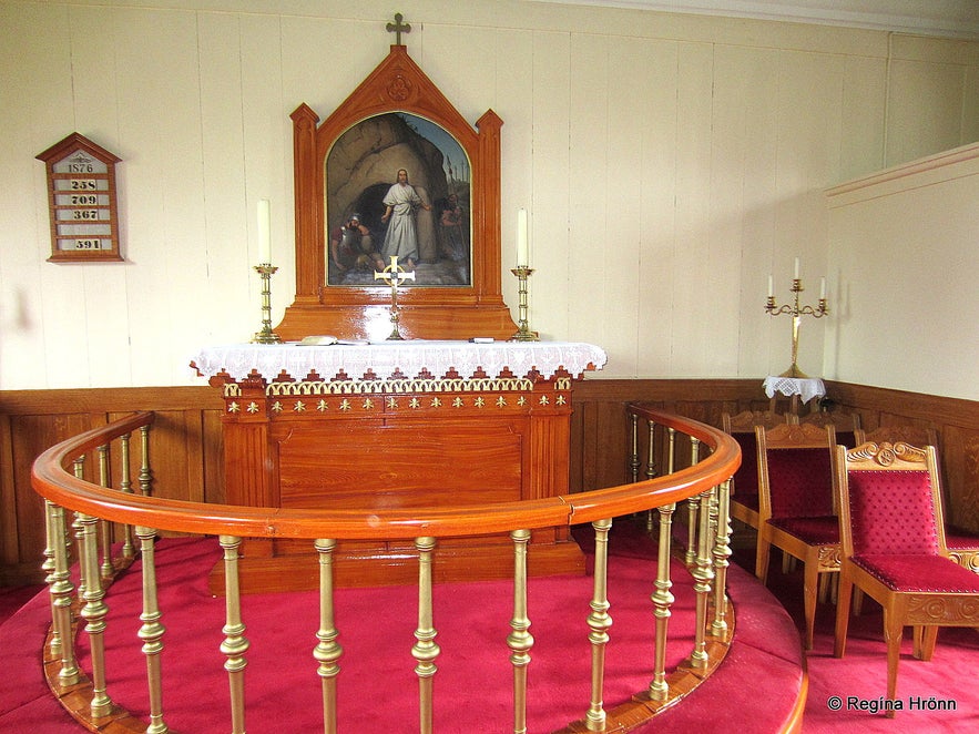 Inside Möðruvallakirkja church in Hörgárdalur