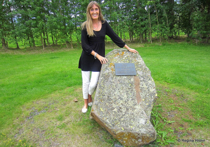 Regína By the Nonni memorial grove at Möðruvellir