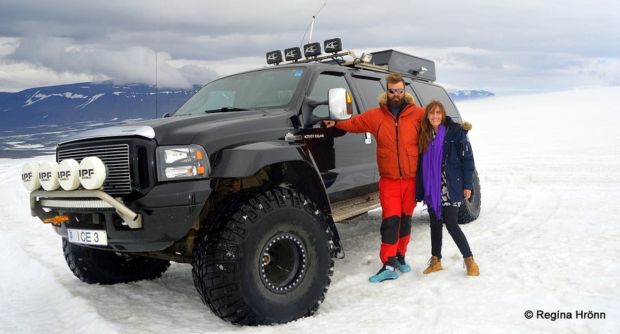 Regína in A modified super jeep