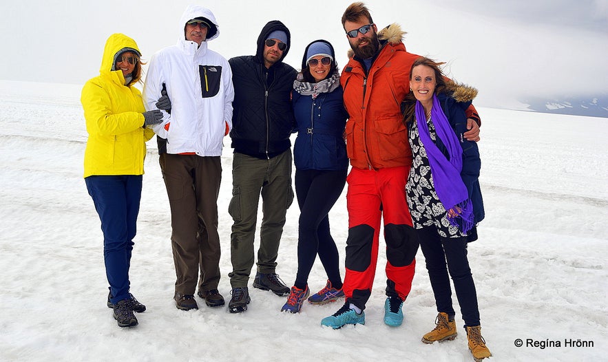 The group on Langjökull glacier