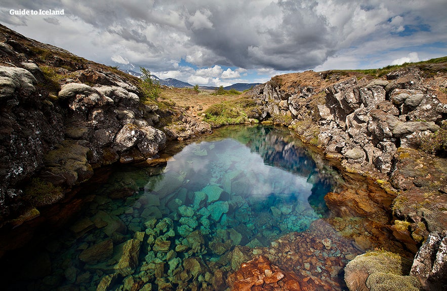 The crystal-clear waters of Silfra is drinkable.