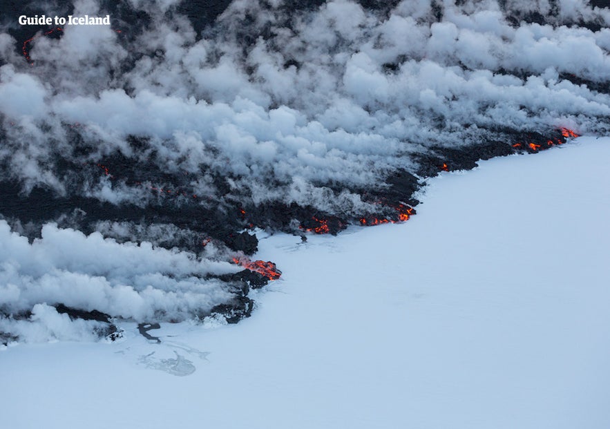 冰岛内陆高地的Holuhraun火山在2014年冬天也持续喷发