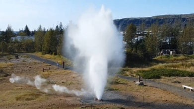 Eilifur geyser in Hveragerdi is another geothermal highlight in Iceland.