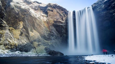 Skógafoss waterfall can be found on Iceland's beautiful South Coast.