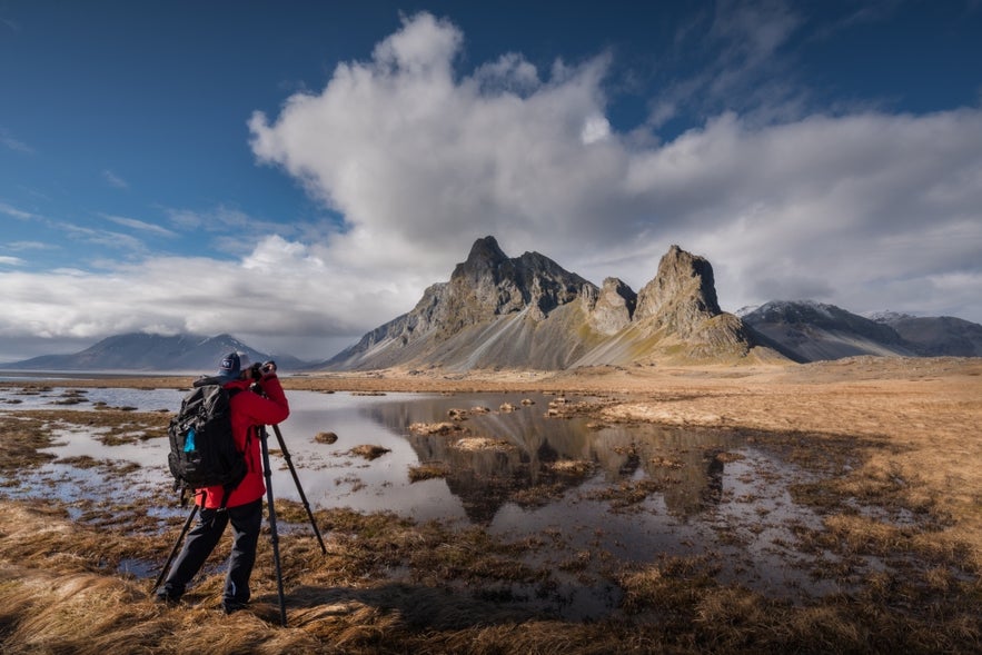 Eystrahorn being immortalised. 