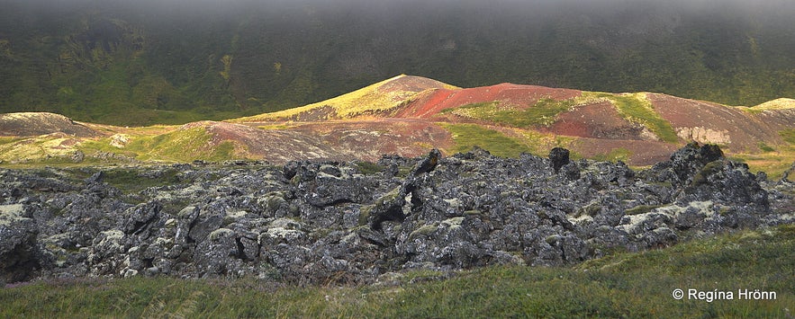 Rauðhólar pseudocraters in Laxárdalur valley in North-Iceland