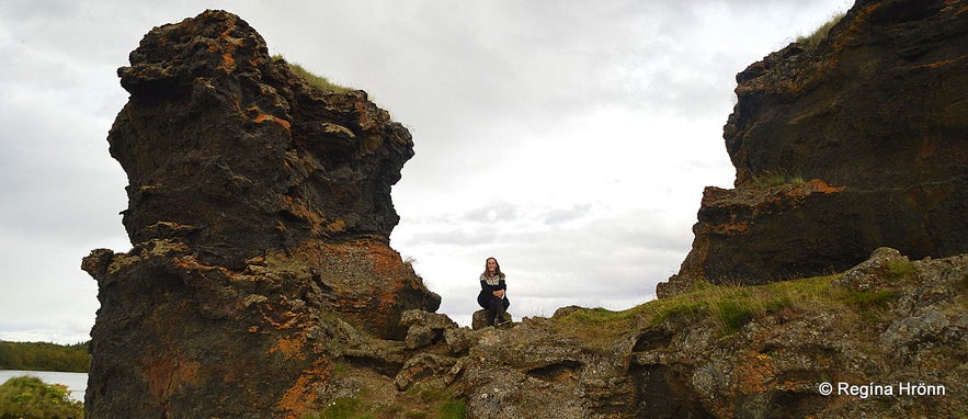 Lava pillars by Lake Mývatn