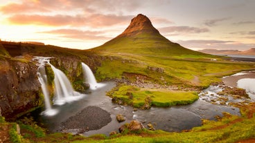 Kirkjufell mountain, on the Snaefellsnes peninsula, one of the most photographed mountain in the country.