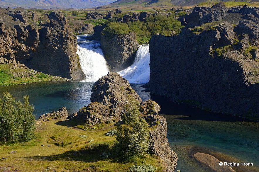 Hjálparfoss waterfall