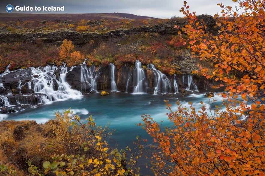 Hraunfossar is one of the many attractions of Borgarfjordur.