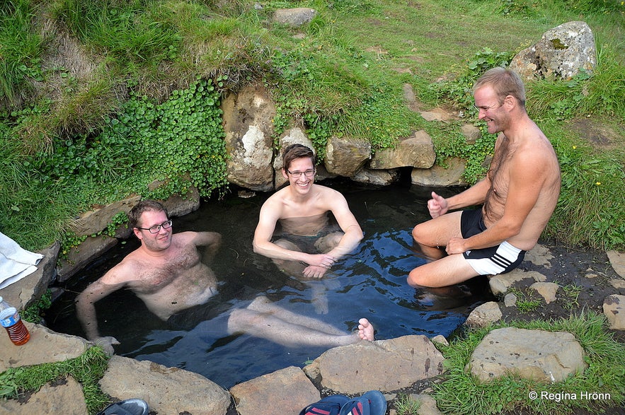 Visitors in Krosslaug West-Iceland