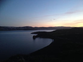 Kleifarvatn lake in late autumn sun. Reykjanes, peninsula, Iceland.