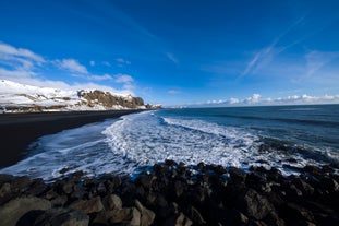 Reynisfjara black sand beach on the South Coast of Iceland.