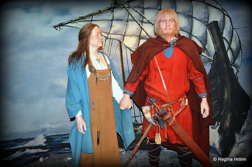 Ingólfur and his wife Hallveig - as depicted at the Saga Museum in Reykjavík