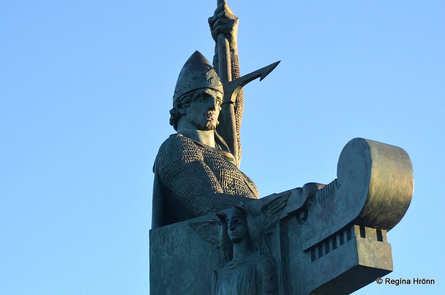 The statue of Ingólfur Arnarson in Reykjavík