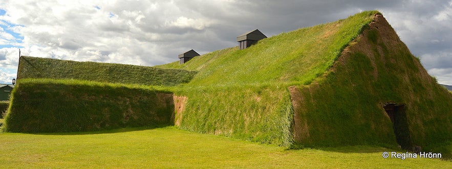 Ingólfsskáli turf longhouse replica in South-Iceland