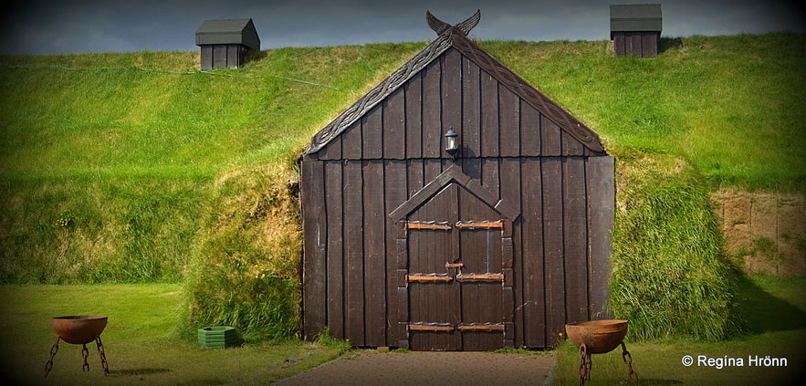 Ingólfsskáli, replica of a turf longhouse in South-Iceland