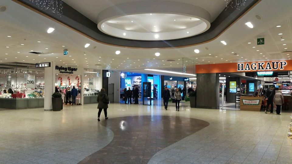 One of the plazas of Smáralind shopping mall, Iceland.