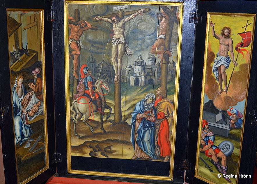 The triptych at Skarðskirkja church at Skarðsströnd The triptych at Skarðskirkja church at Skarðsströnd