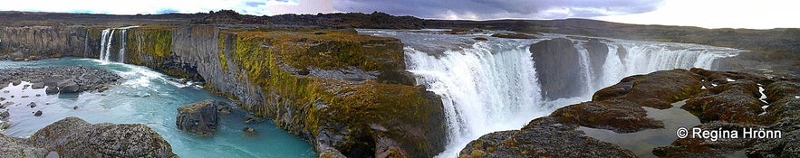 Hrafnabjargafoss Waterfall in Skjálfandafljót River in North-Iceland