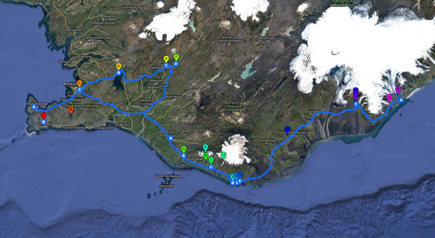 Das ist dein Reiseplan für deine 3-tägige Sommer-Mietwagenreise durch den Südwesten Islands.