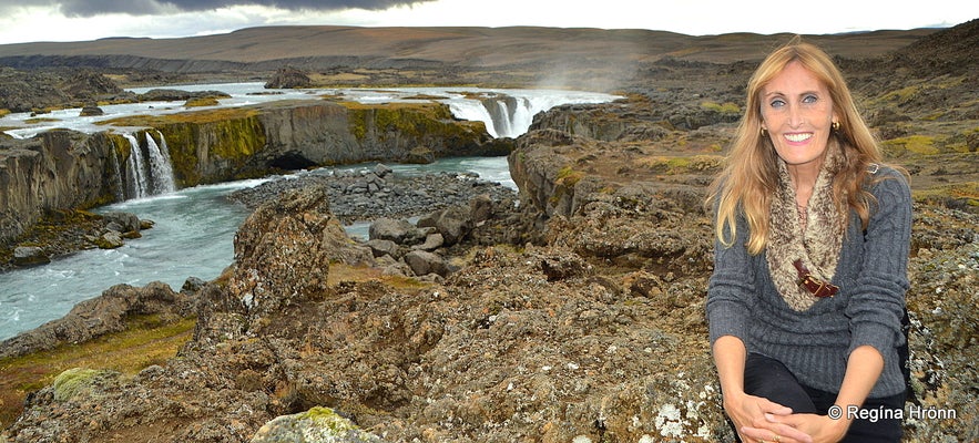 Regína by Hrafnabjargafoss Waterfall in Skjálfandafljót River in North-Iceland