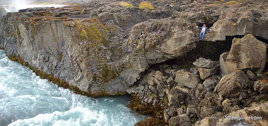 By Hrafnabjargafoss Waterfall in Skjálfandafljót River in North-Iceland