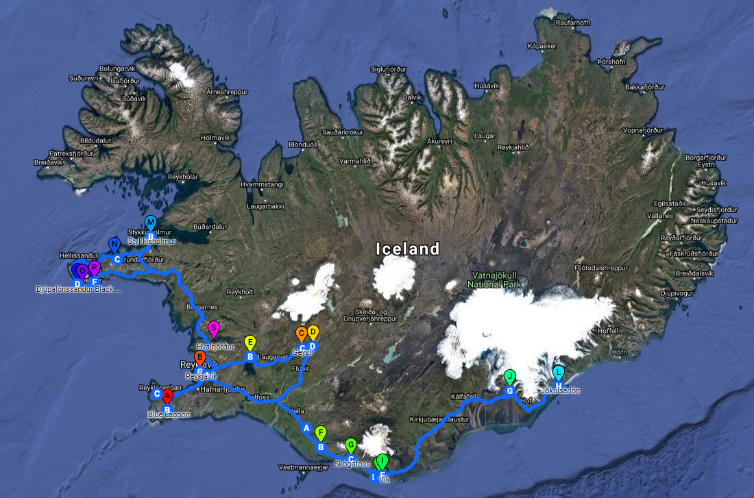 A map of your 6-day journey to Game of Thrones locations and more.