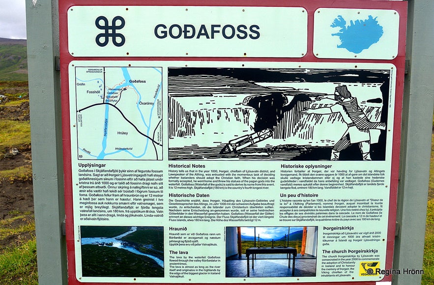 Goðafoss information sign