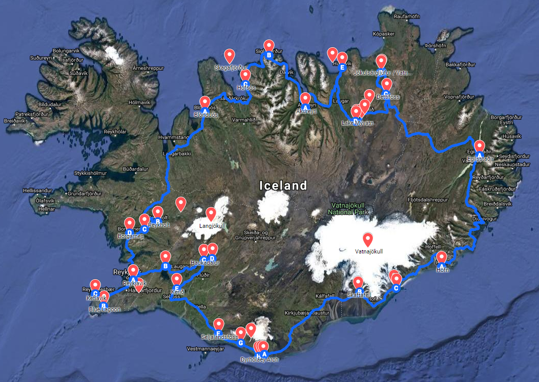 Auf diesem aufregenden, 8-tägigen Abenteuer umrundest du die ganze Insel und erkundest die besten Sehenswürdigkeiten wie den Goldenen Kreis, die Gletscherlagune Jökulsarlon und die Myvatn-Region in Nordisland.