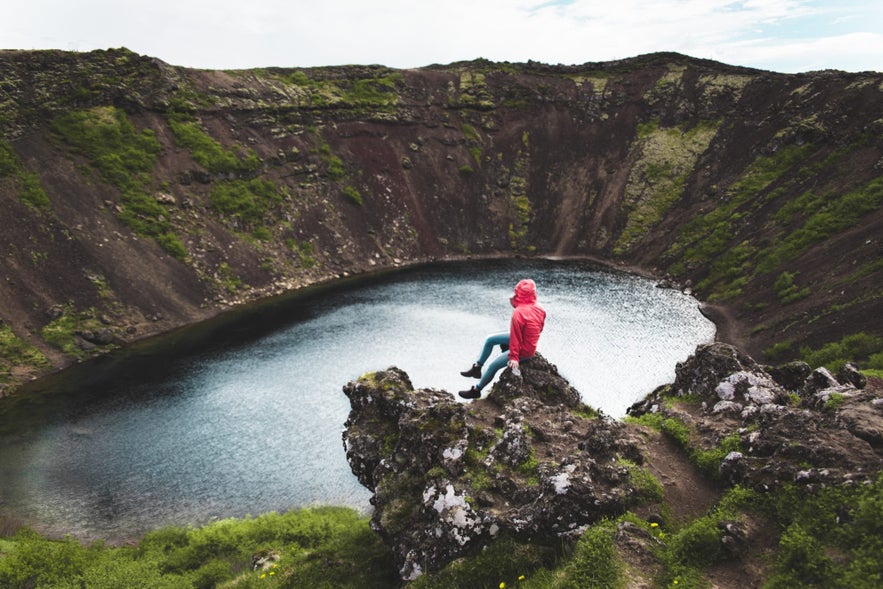 黄金圈沿线的Kerid火山口