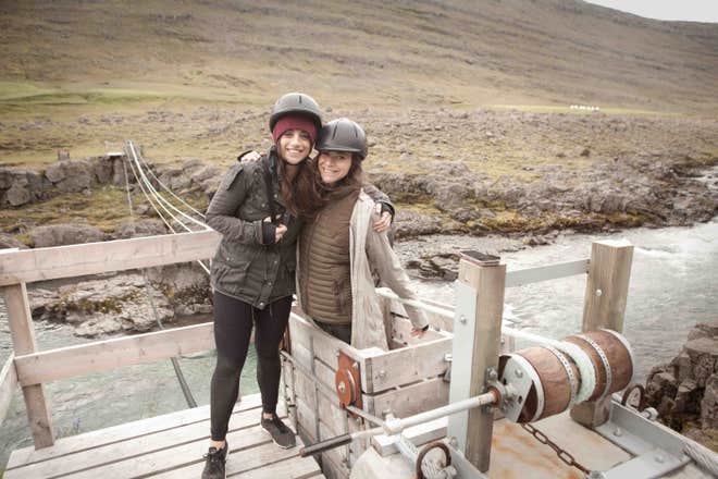 You can travel across the river in a renovated traditional cableway cart.