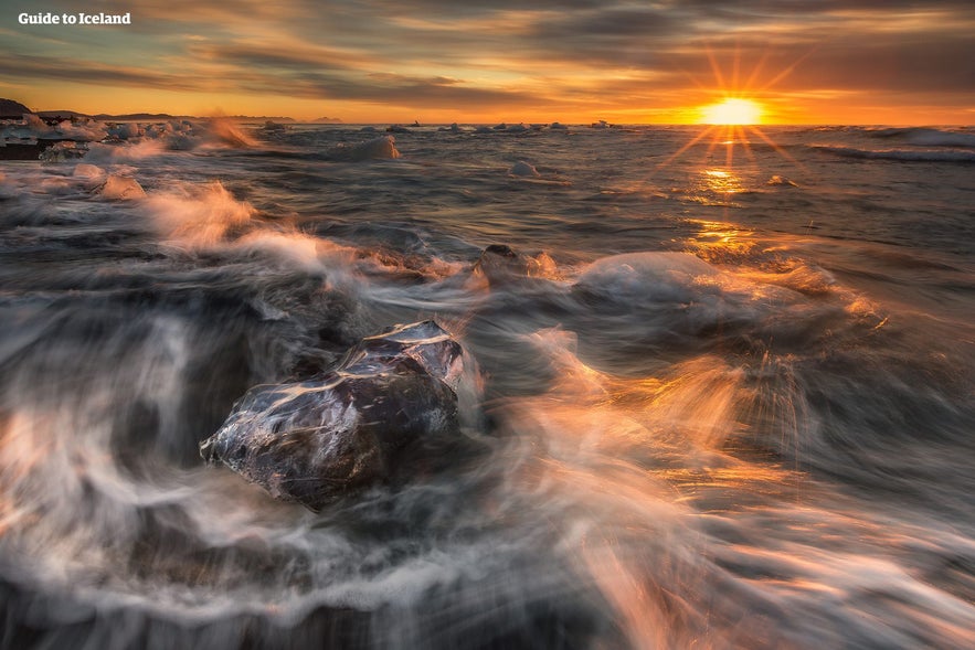 Many photography tours spend a day at least around the Diamond Beach in Iceland.