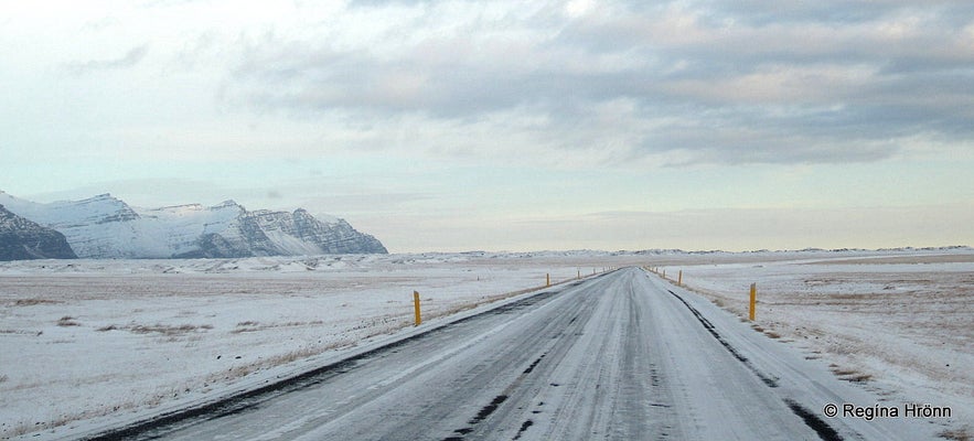 Snowy roads in South-Iceland