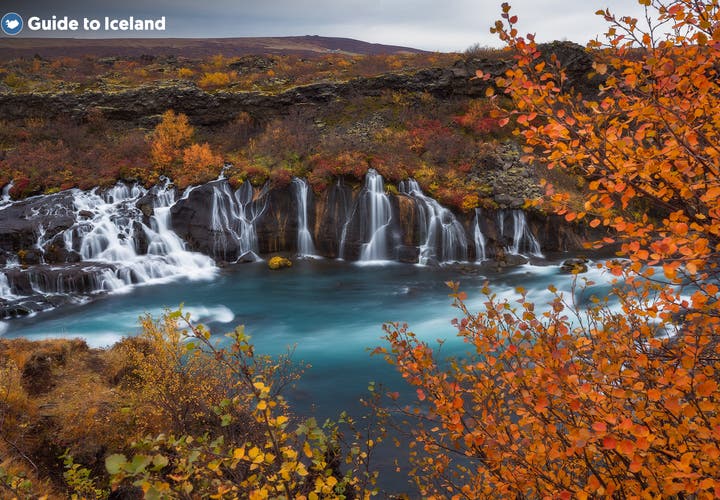 冰島西部赫倫瀑布Hraunfossar
