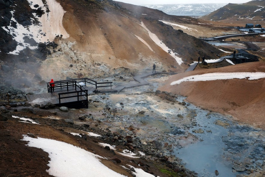 Schwefelquellen bei Krysuvik-Seltun auf der Halbinsel Reykjanes