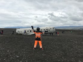 The DC-3 plane wreck crashed in Solheimasandur black beach in the 1970s.