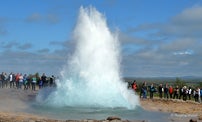 The spectacular Geysir Geothermal Area - Strokkur and all the other Hot Springs