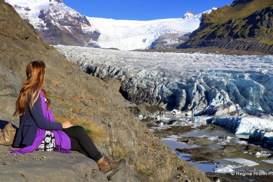 Regína at Svínafellsjökull glacier South-Iceland