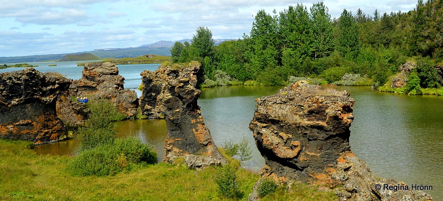 Kálfaströnd lava pillars Mývatn North-Iceland