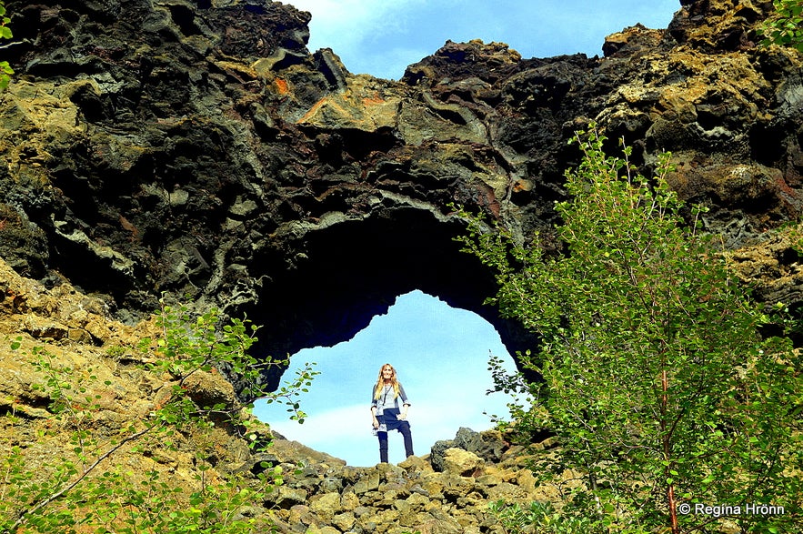 Regína in Dimmuborgir Mývatn North-Iceland