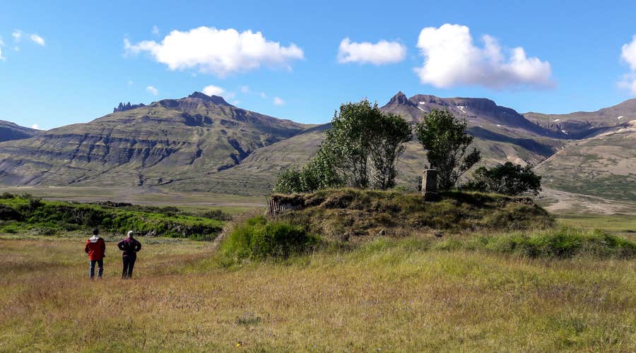 The rugged mountain scenery of East Iceland during summer.