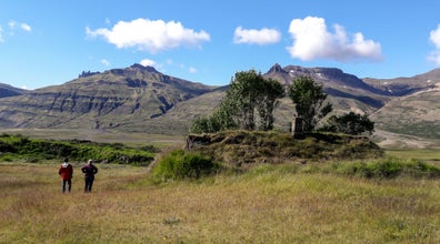 The rugged mountain scenery of East Iceland during summer.