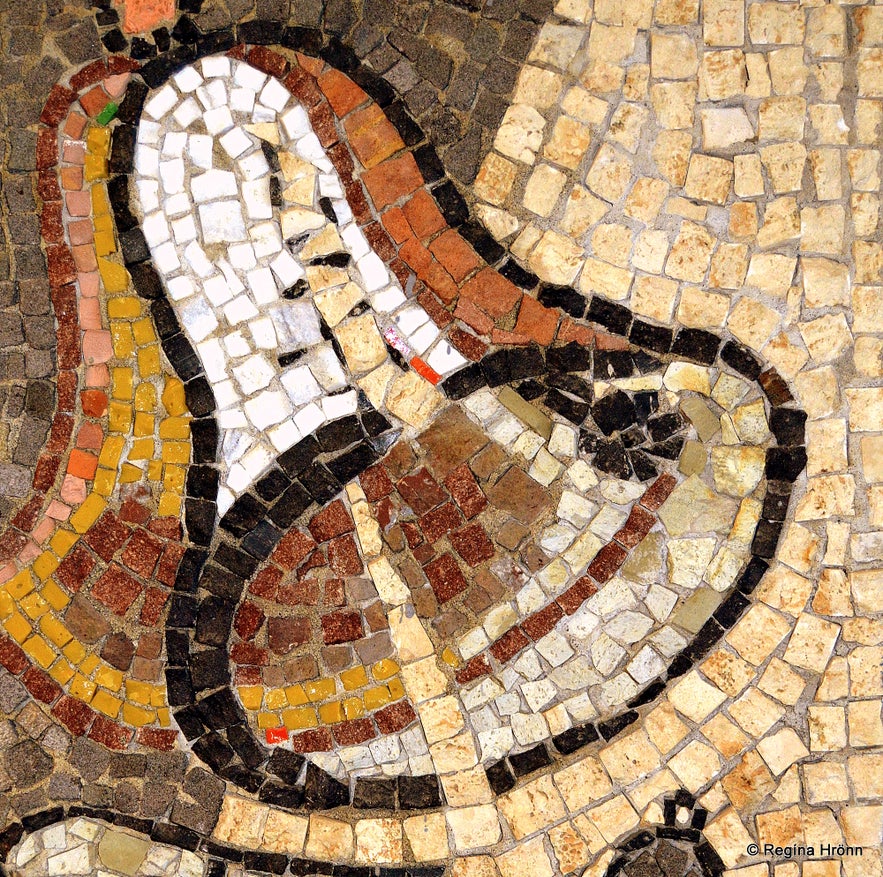 Mosaic of a church bell at Hólar in Hjaltadalur Mosaic of a church bell at Hólar in Hjaltadalur