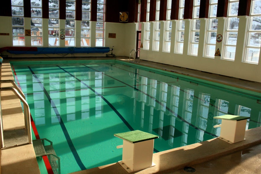 The lap pool at Seydisfjordur swimming pool