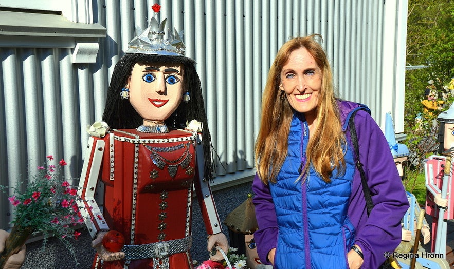 Regína and Colourful Fairytale Figures in Akureyri in North-Iceland