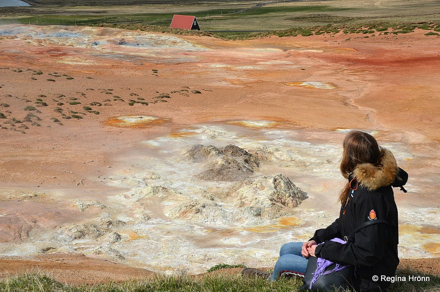 Regína at The colourful Þeistareykir Geothermal Area in North-Iceland