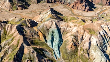 The mountains of Landmannalaugar are rugged and colorful.