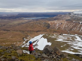 Enjoy the amazing views from the top of Mount Skessuhorn in Iceland.