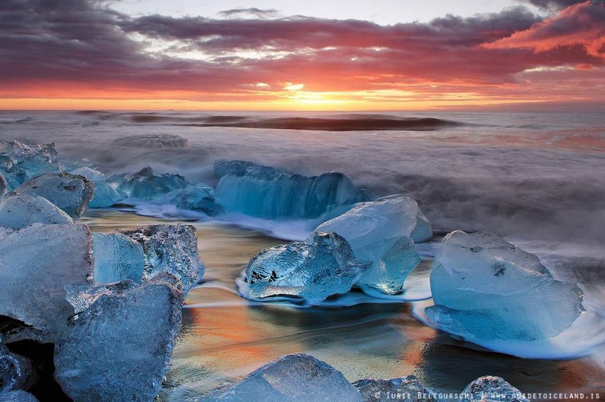 Plage de diamant près de Jokulsarlon